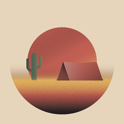 Every trip has a sunset. cactus camping desert filmgrain gradient gradient color grain grainy illustration art illustrator sunset vector