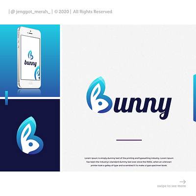 bunny logo idea awesome blue brand brandidentity branding bunny color colorful colors colour design identity inspiration inspirations logo nice rabbit rabbit logo