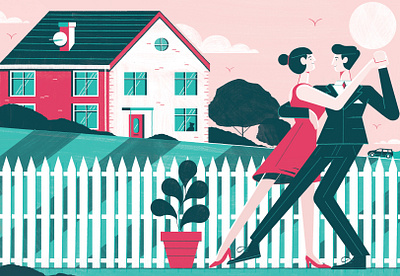 Falling In Love all over again - Woman and Home colour design editoral editorial illustration illustration love print romance