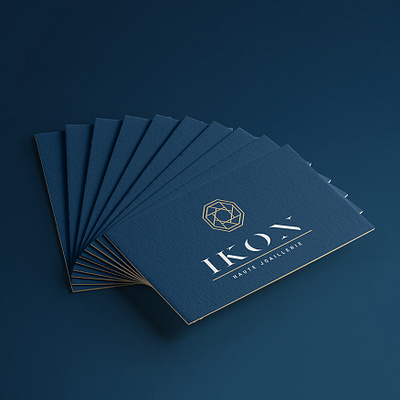 IKON Business Card Design Jewelry Branding branding business card classy corporate design elegant identity jem jewelry logo logo design lux luxury mockup navy blue panter panter vision print stationery symbol