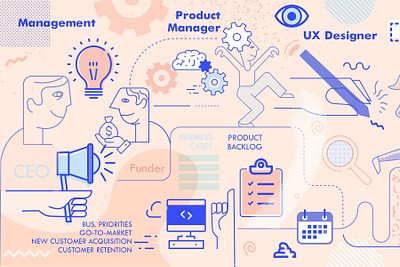 Development Process backlog branding character design illustration managment ui vector web