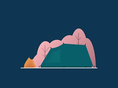 Camping 2d adobe design green illustration illustration art illustrator nature vector yellow