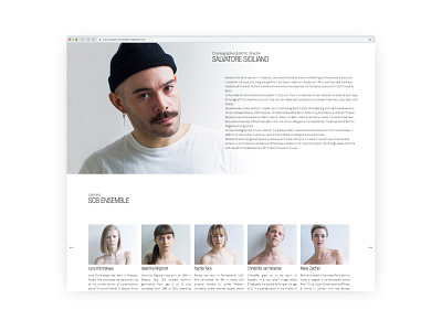 Dance Company Website clean desktop minimal sleek team page website