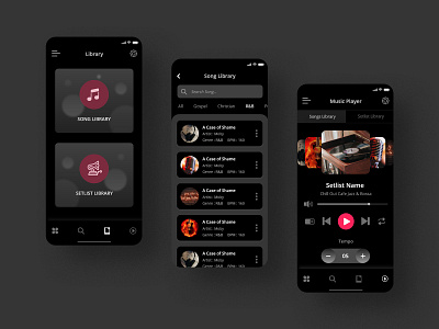 Music App @app @design @music @songs @tempo @ui @xd