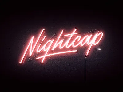 Nightcap neon - red version branding brush handlettering illustration lettering logo neon neon sign type typography