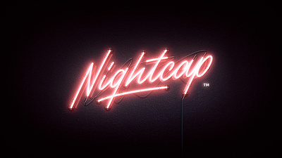 Nightcap neon - red version branding brush handlettering illustration lettering logo neon neon sign type typography