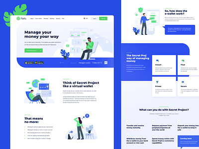 Payment system home page design blue design dribbble flat home page home page illustration illustration illustrations interaction invite payment system ui ux vector web website design