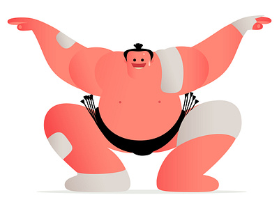 Yakinikuyama sama asian cartoon character competitor design dribbble fun happy humour illustration japan japanese mascot people sport strength strong sumo tokyo wrestler