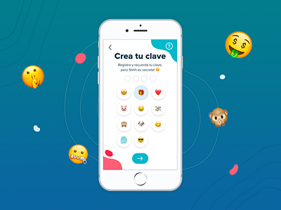 Emoji Password app application design emoji kids kids app mobile password security ui ux