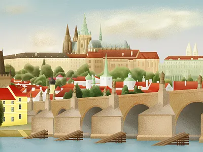 Prague, the Mother of Cities adobe illustrator adobe photoshop charles bridge city czech republic flat grain graphic design illustration illustrator old town photoshop prague prague castle river roofs skyline vector