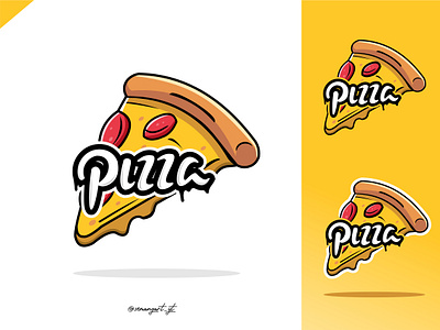 pizza logo calligraphy cute logo hand drawn illustration lettering lettering logo logotype pizza logo simple logo tshirtdesign typography