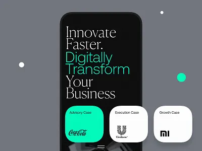 Business Service Mobile Website app design business website dark background dark theme design design studio graphic design home page interaction interface minimalism mobile mobile design mobile screen mobile website ui user experience ux web web design