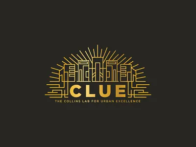19 clue artdeco badge buildings gold lab logo monoline urban vector