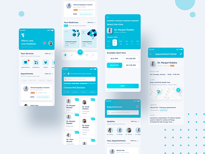 Patient App appointment clinics doctor landing page medicine mobiledesign patient schedule ui ux