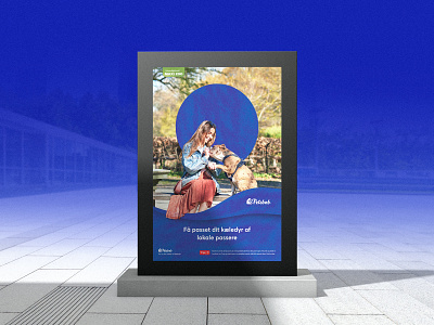 Advertisement poster for pet care portal advertising billboard blue branding design logo mockup outdoor pet pet care photoshop poster print typography