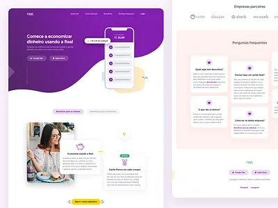 Real Fidelidade Landing Page cards cashback download icons illustration landing page marketing site mockup money patterns photo tabs