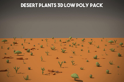 Free Desert Plants 3D Low Poly Pack 3d desert game assets gamedev low poly low poly lowpoly lowpolyart plants