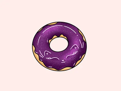 Galaxy cat doughnut adorable cute food dessert digital illustration doughnut food illustration galaxy doughnut glitter glittery doughnut kawaii kitty shiny