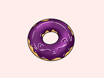 Galaxy cat doughnut adorable cute food dessert digital illustration doughnut food illustration galaxy doughnut glitter glittery doughnut kawaii kitty shiny