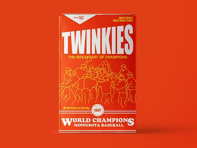 Twinkies Cereal Box baseball cereal mlb orange packaging throwback twins vintage