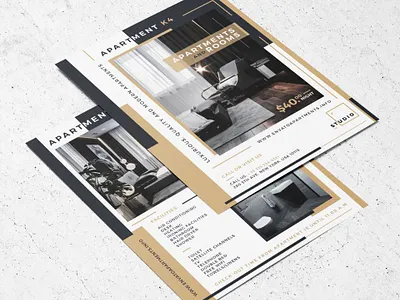 Apartment Flyer Template apartment apartment flyer branding corporate creative design flyer graphic identity luxurious modern photoshop print print ready professional rooms