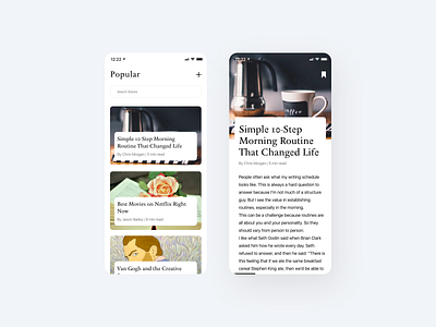 Blog app article blog ios ui ux