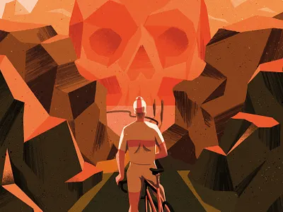Vuelta conceptual cycling digital editorial folioart illustration landscape skull texture