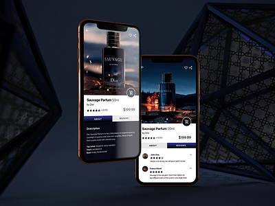 Sauvage Parfum Detail Screen adobe xd app art ios marketing material ui mobile app mobile ui mobile ux product prototype