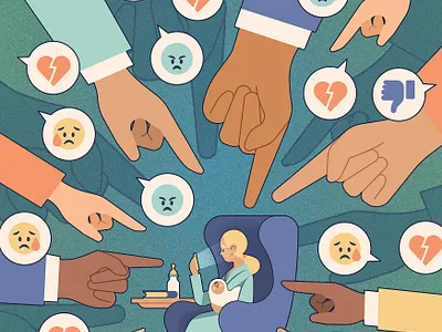 Parenting character digital editorial emoji folioart illustration kiki ljung social media technology texture