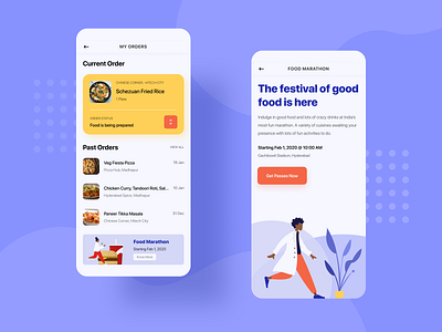 Food App app art design food app illustration mobile order ui ux vector