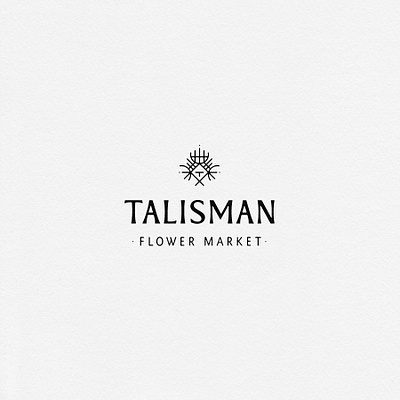 Talisman Flower Market badge brand branding design florist flower geometric illustration lettering logo minimalism modern monogram type typography vintage