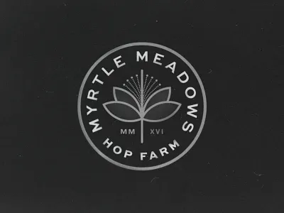 Myrtle Meadows badge branding illustration logo typography