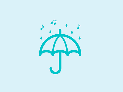 Singing in the Rain branding design dribbbleweeklywarmup graphic design icon logo music musical singing in the rain umbrella vector weeklywarmup