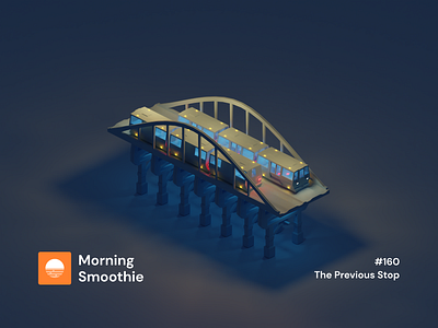 The Previous Stop 3d 3d art bart blender blender3d cyberpunk diorama illustration isometric isometric design isometric illustration low poly metro metropolis neon night public transport train transit transport