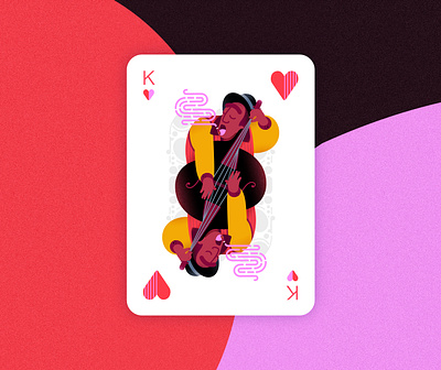 Jazz player cards - King of hearts 2d affinitydesigner art colorful design flat illustration minimal pastels vector