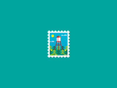 Water Tower cute design flat graphic graphic design graphicdesign graphics icon icons illustration ilustracion logo modern stamp stamp design stamps vector water tower