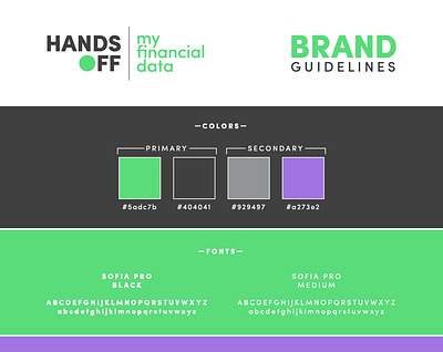 Hands Off My Financial Data Brand Guidelines brand guidelines color logo typeface