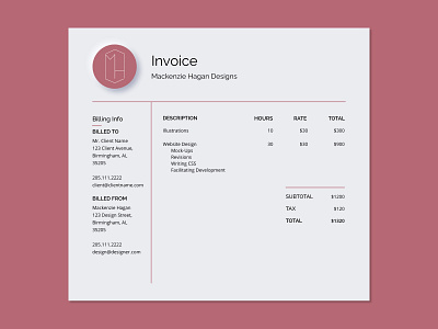 UI Daily Challenge 046 - Invoice dailyui dailyuichallenge design invoice invoice design ui ux