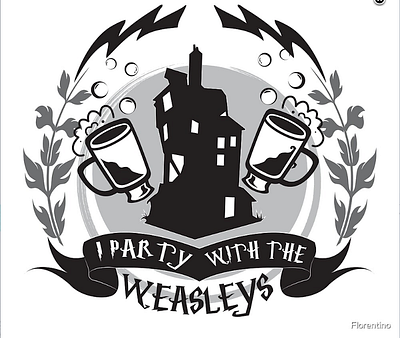 I Party with the Weasleys branding deathly hallows design harry potter harrypotter hermione granger illustration jk rowling lightning bolts logo vector