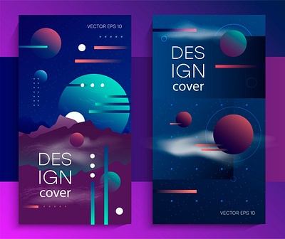 Abstract vector illustration of space abstract astronomy banner brochure design creative design galaxy illustration planets poster design space