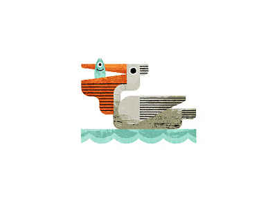 Pelican adobe bird fish illustration illustrator pelican sea texture