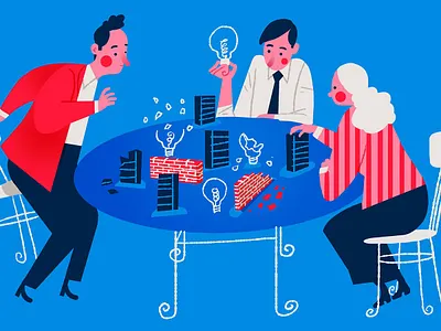 Problem Solving character conceptual digital editorial emanuel wiemans folioart illustration teamwork