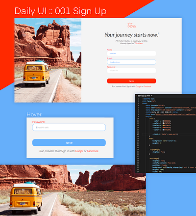 Daily UI :: 001 Sign Up daily 100 challenge daily ui daily ui challenge dailyui sign up ui web