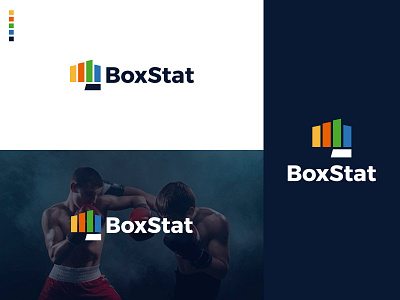 BoxStat bet box boxing branding color fist gradient logo sport stats strategy