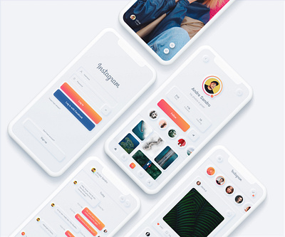 Instagram Neumorphic Redesign Concept app concept design design app figma figmadesign gradient instagram neumorphic skeumorphic soft ui ux