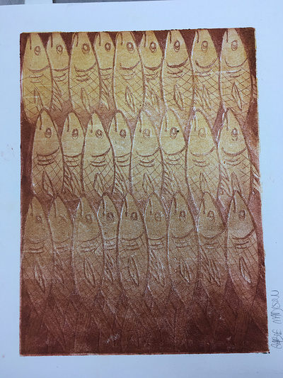 Sardines - A Multi-Plate Print illustration ink print printmaking traditional art