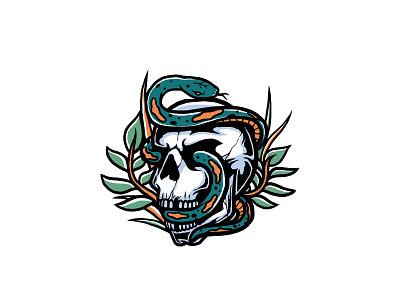 SKULL WITH SNAKE apparel artwork artworkforsale branding clothing brand clothing design commission design design graphic illustration mascot logo merch design merchandise tshirt design typography