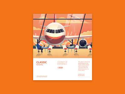 Sweet experience of reading III airplane airport business illustration orange procreate reading typography ui ux