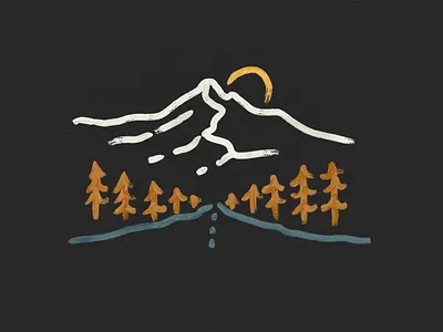 Mountain Lines brush strokes colorado hand drawn illustration landscape line art logodesign mountain nature outdoors paint brush simple t shirt travel