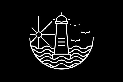 lighthouse branding bussiness design illustration lighthouse logo lineart marine sea vector